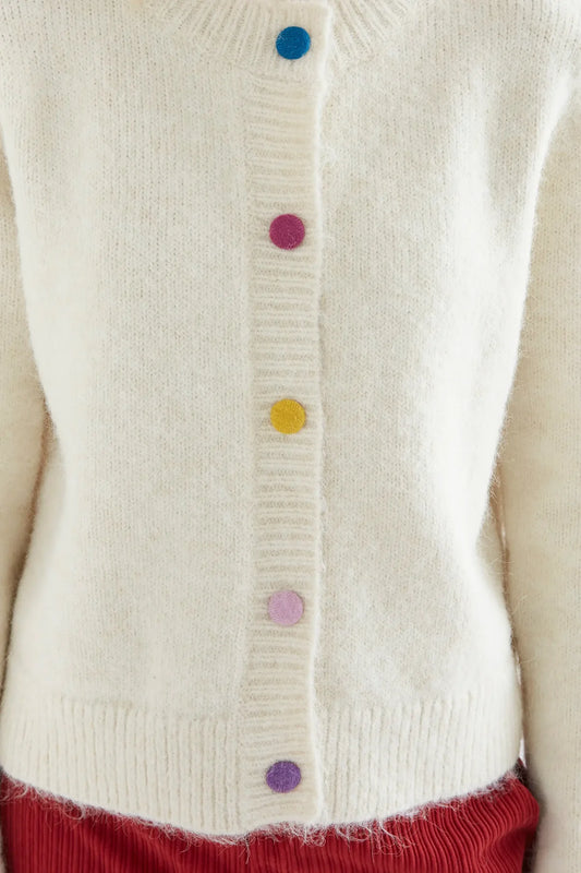 Ecru knit cardigan
