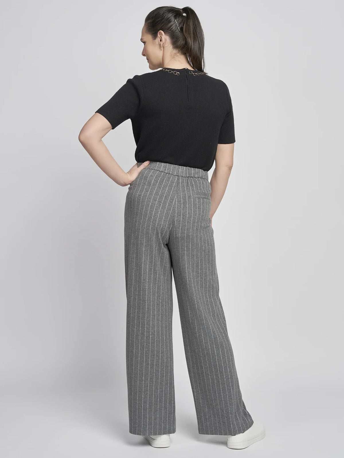 PINNS 697T Grey Stripe Wide Leg