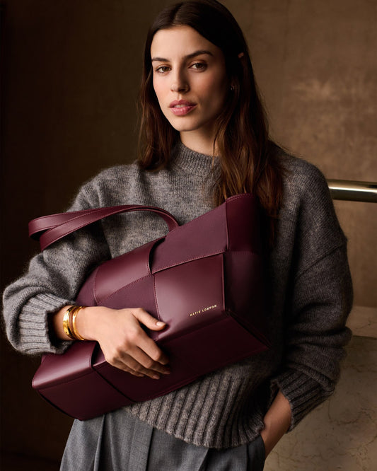 Taya Hand Woven Suedette Tote Bag