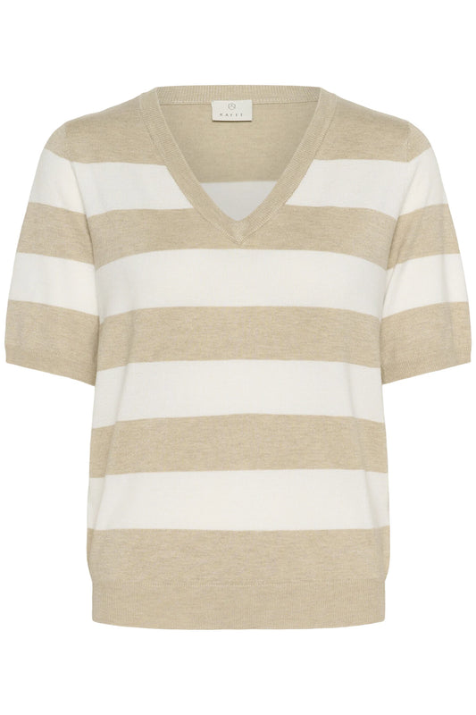 Lizza Striped V-Neck Pullover
