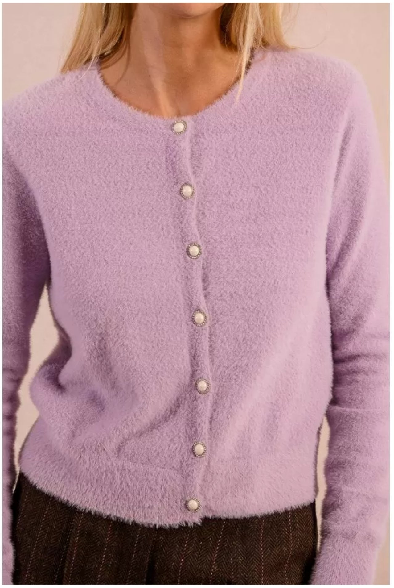 Lilac Fluffy Cardigan