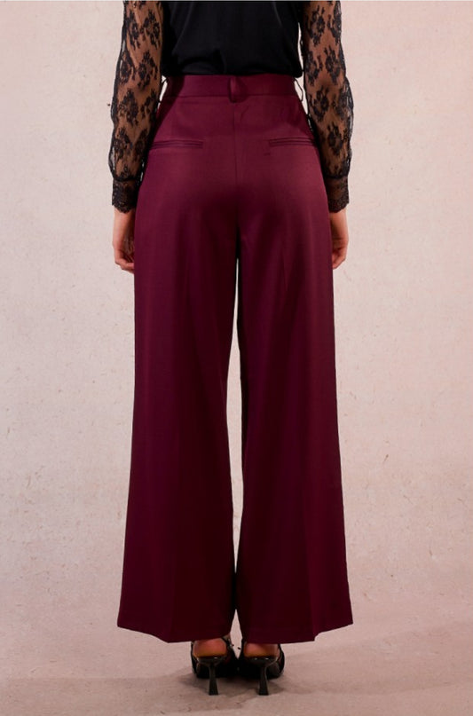 Plum Wide Leg Trousers