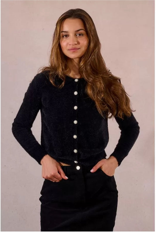 Black Fluffy Cardigan