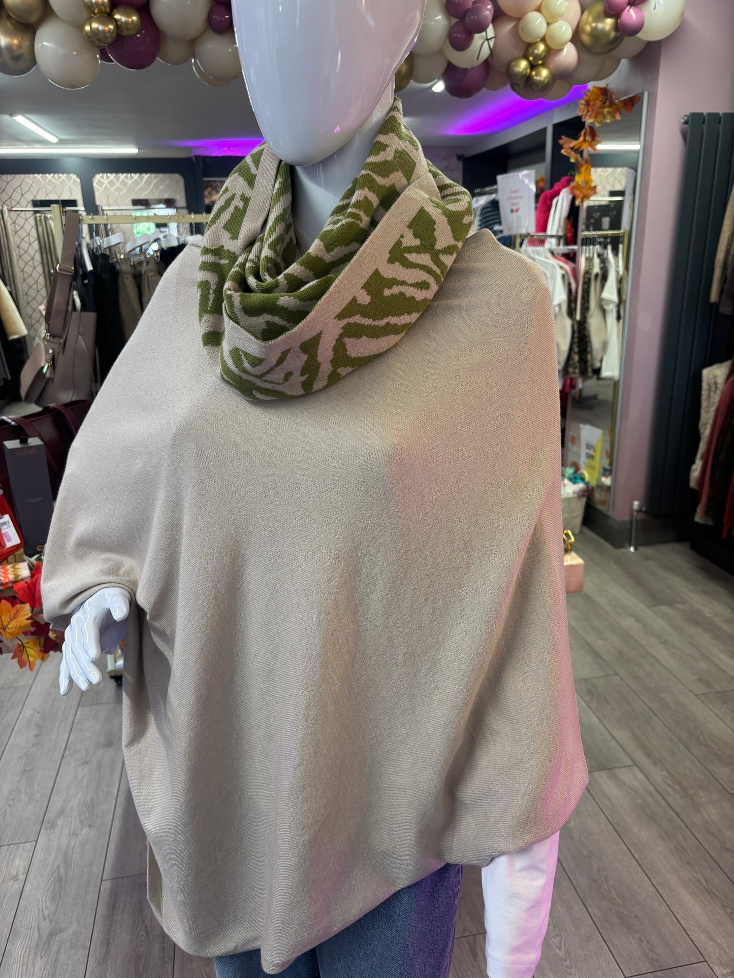 Beige poncho