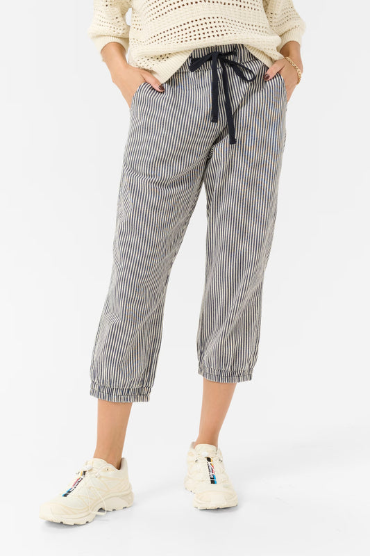 KAnaya striped trousers denim stripe