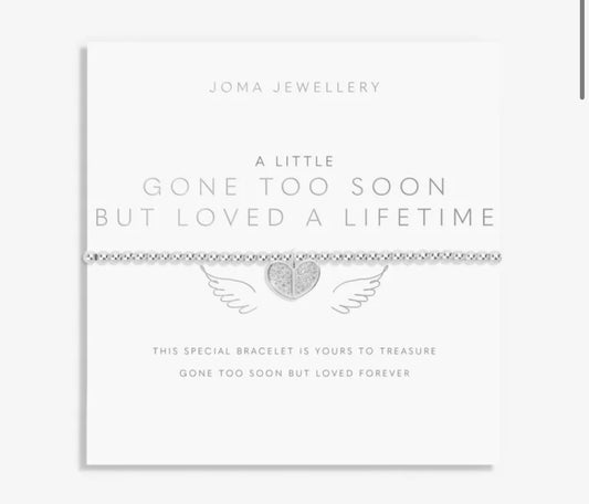 A little “gone too soon but loved a lifetime” bracelet