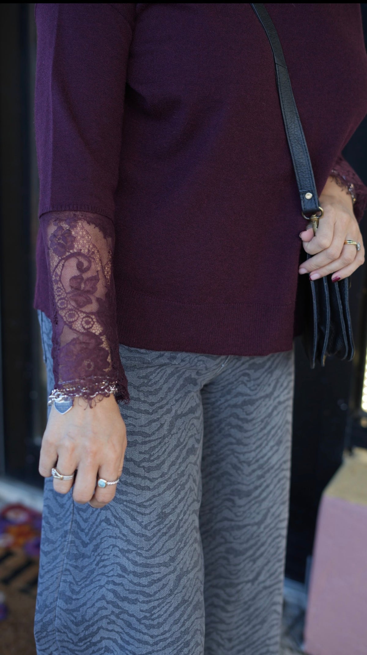 Burgundy Lace Jumper