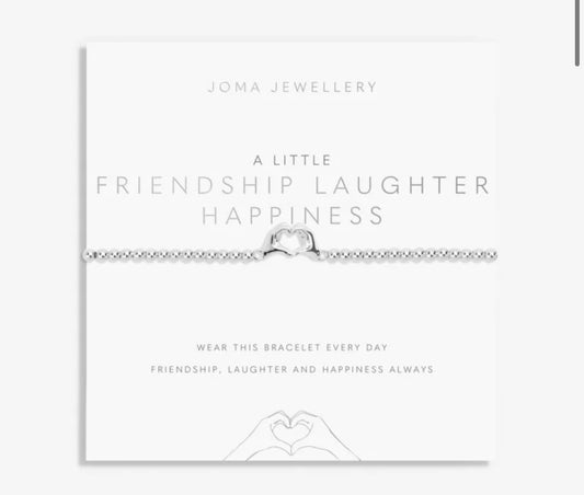 A little “friendship laughter happiness” bracelet