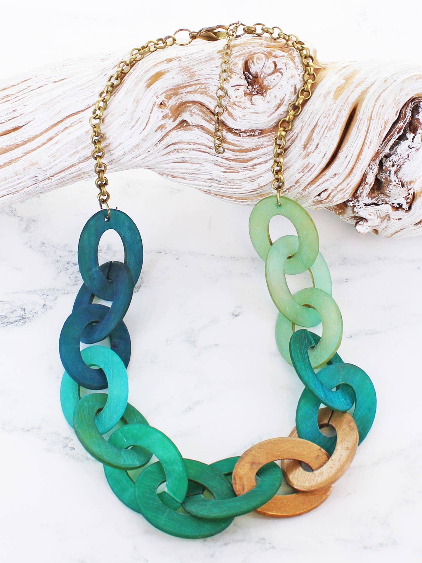 LINKED HORN LOOP NECKLACE