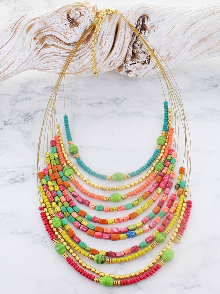 LAYERED BEAD NECKLACE