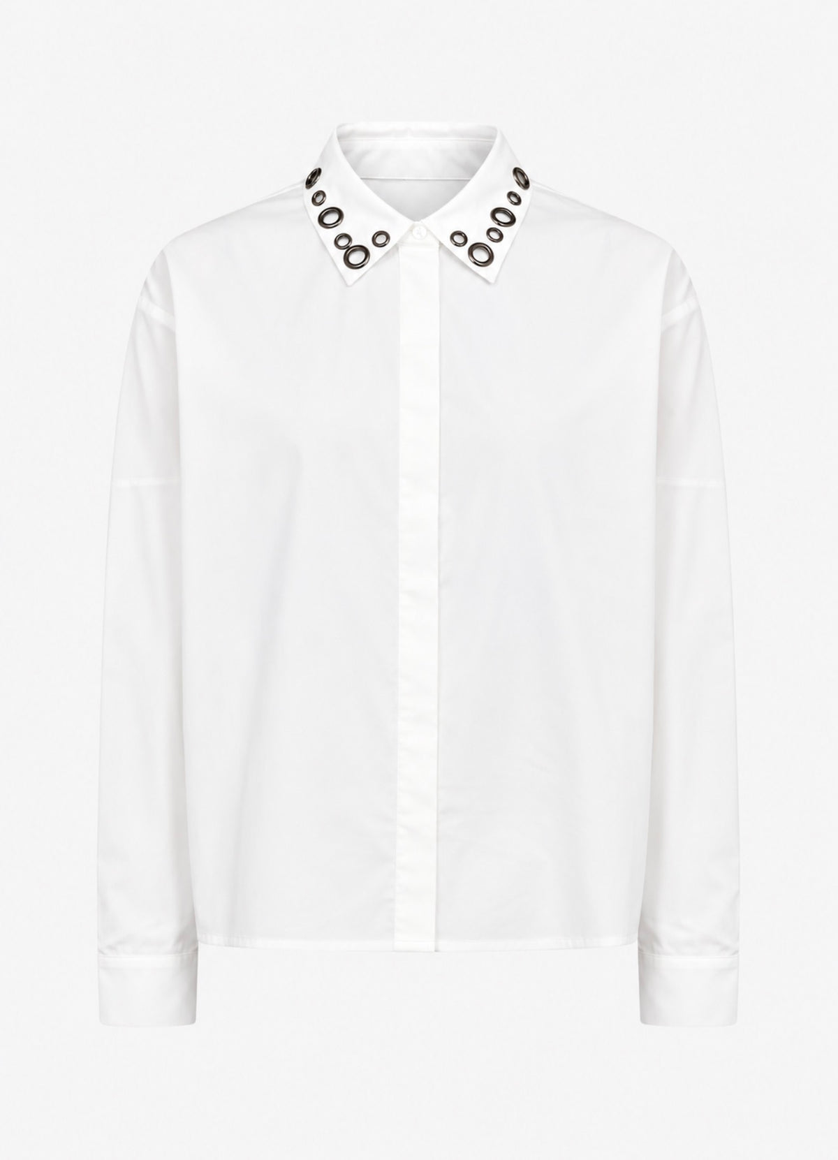 Sc-Jian white eyelet shirt