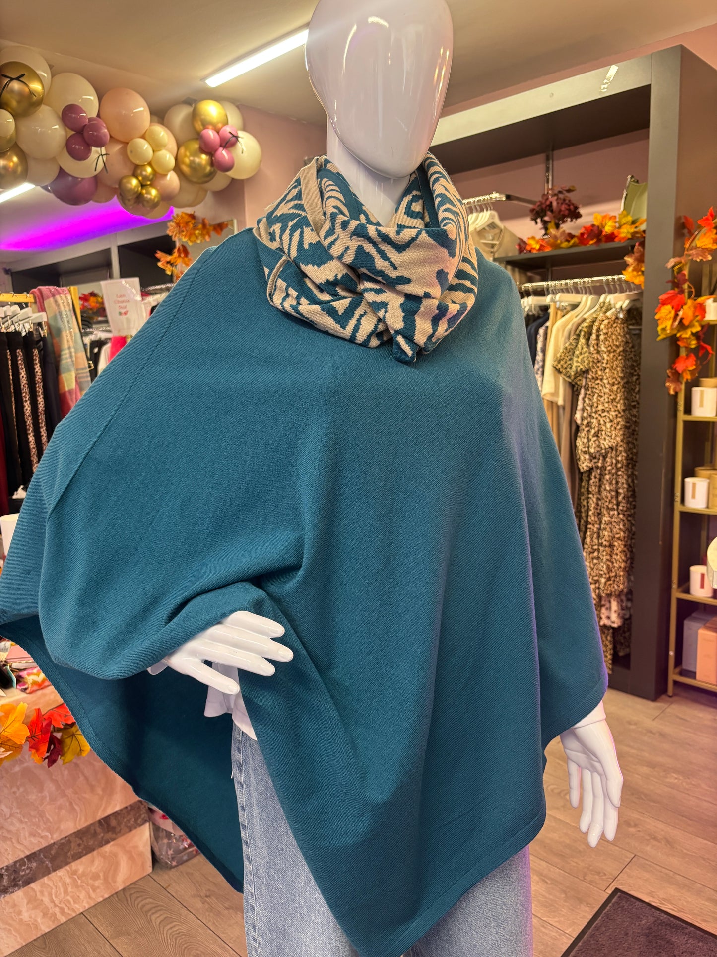Teal poncho