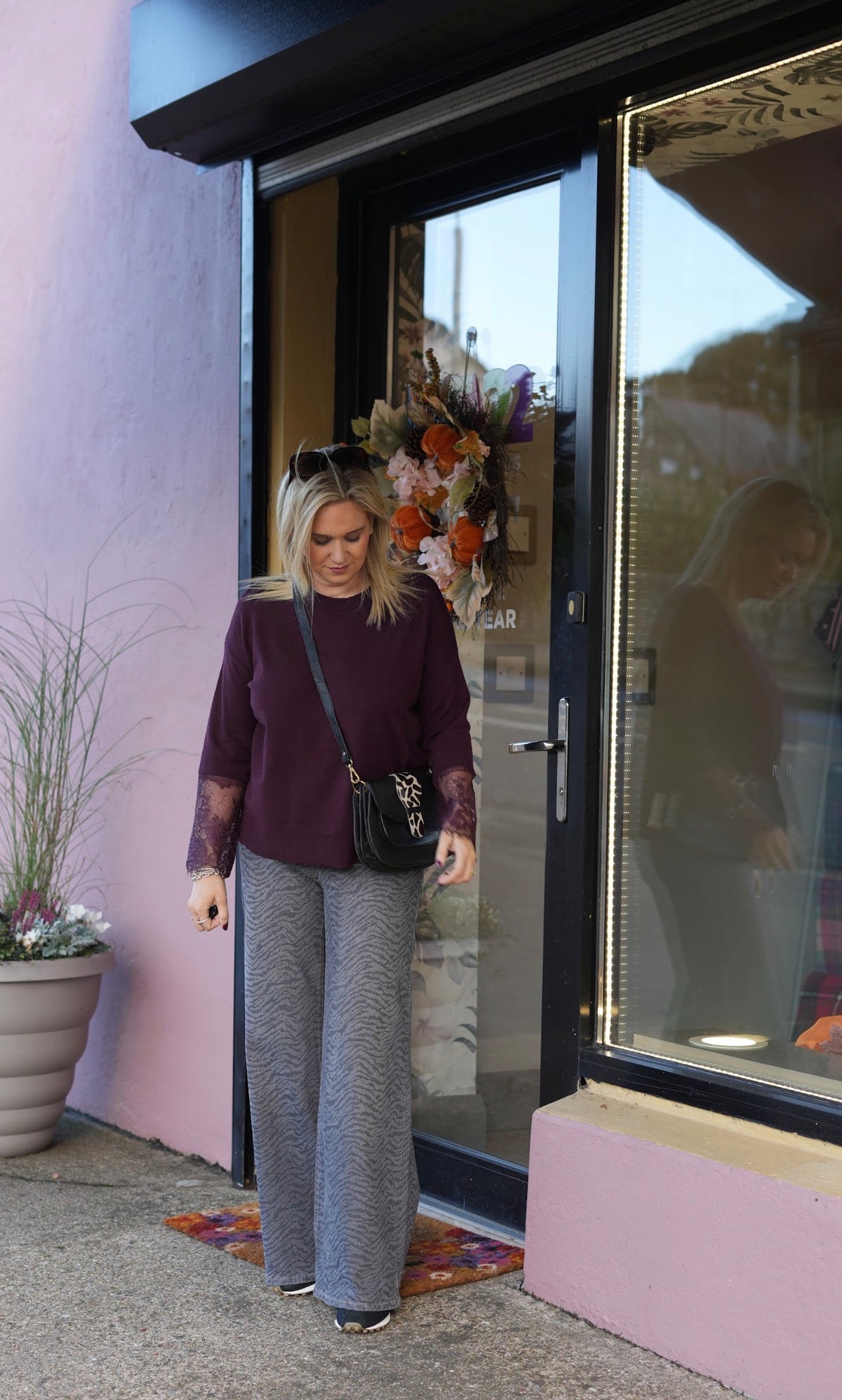Burgundy Lace Jumper