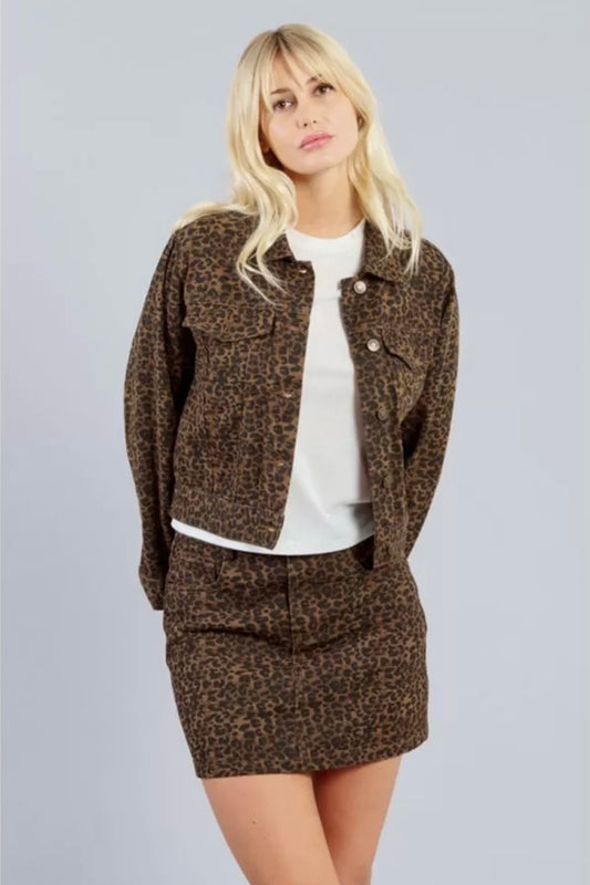LEOPARD DENIM JACKET