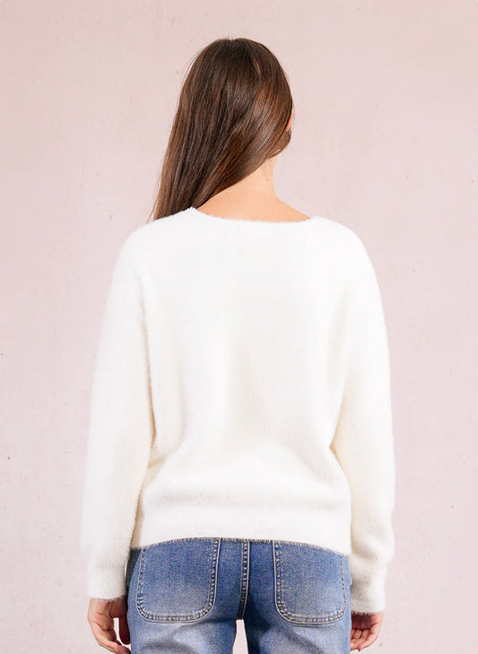 Off White Fluffy Sweater
