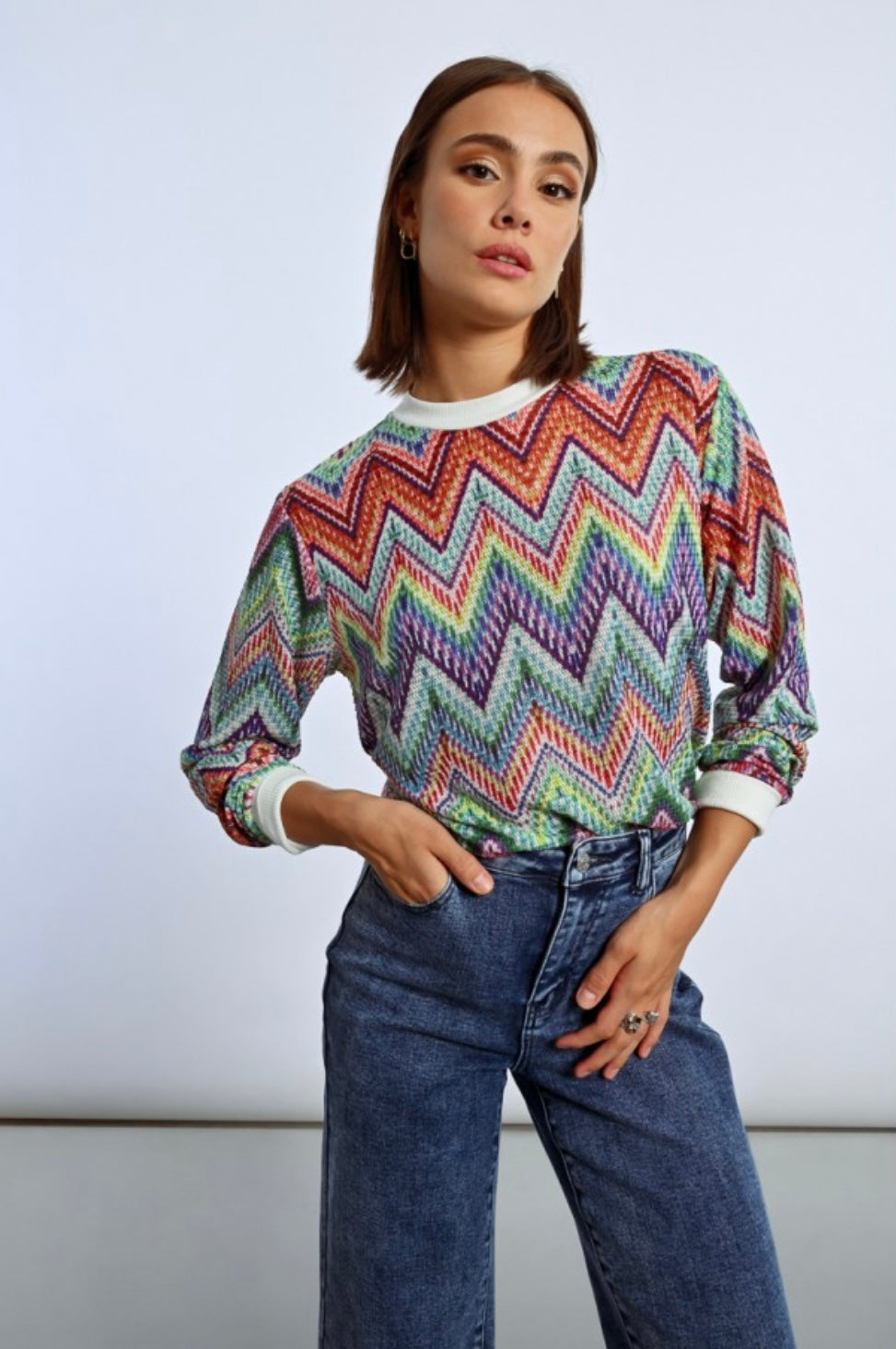 MULTICOLOR KNIT SWEATSHIRT