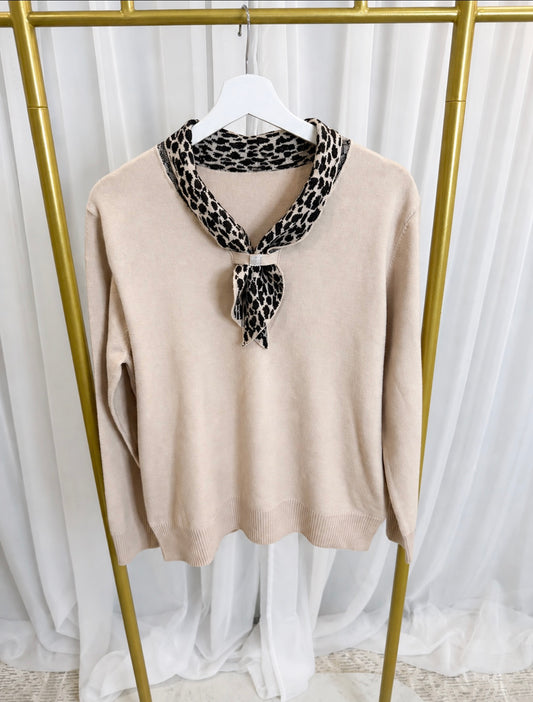 Cream Scarf Jumper