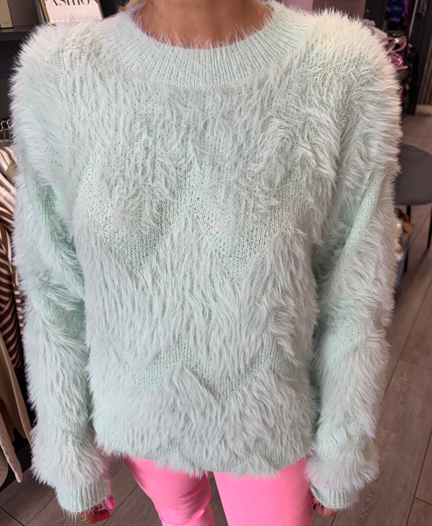 Mint knitted jumper