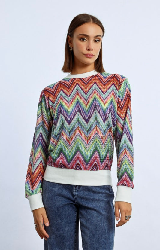 MULTICOLOR KNIT SWEATSHIRT