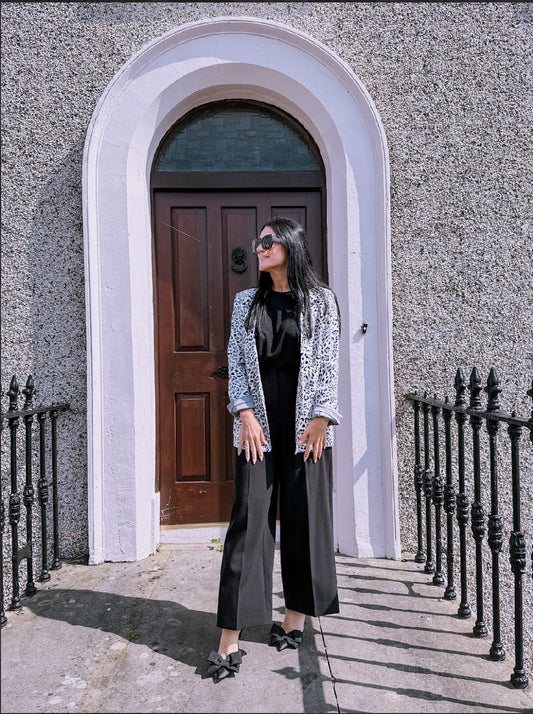 SLshirley printed fold up blazer