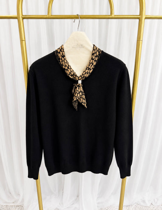 Black Scarf Jumper