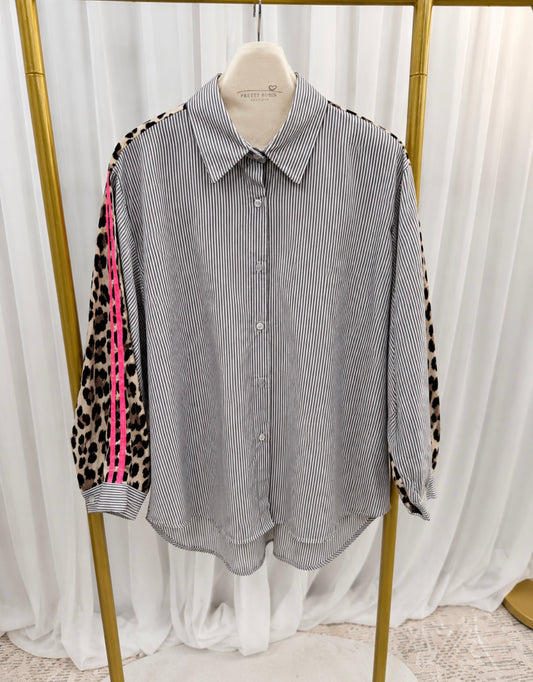 Brown leopard Print Shirt