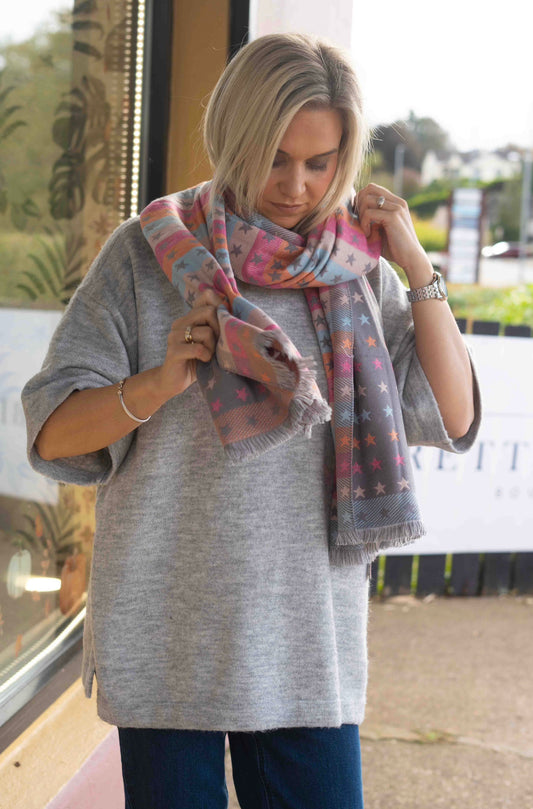 Grey star scarf