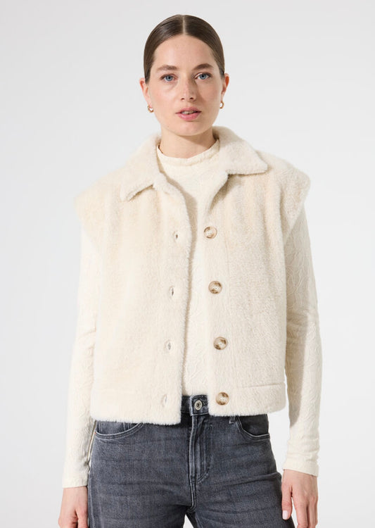 Cream Faux Fur Gilet