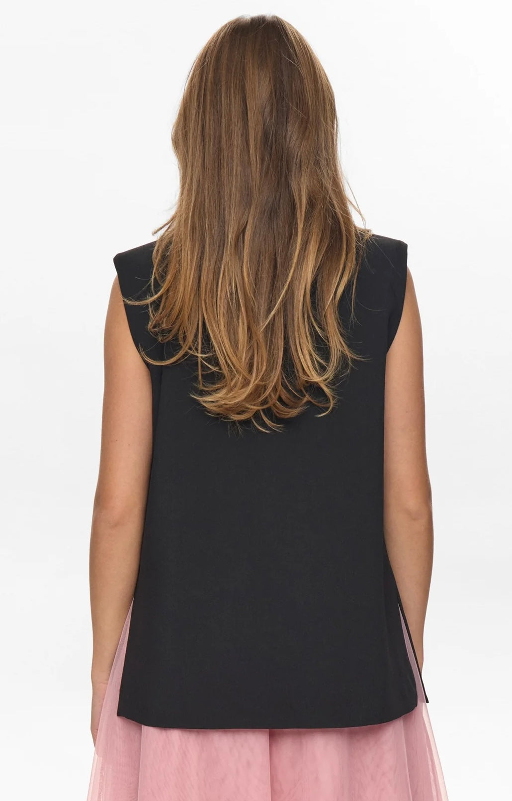 ALMUT LONG VEST - Caviar