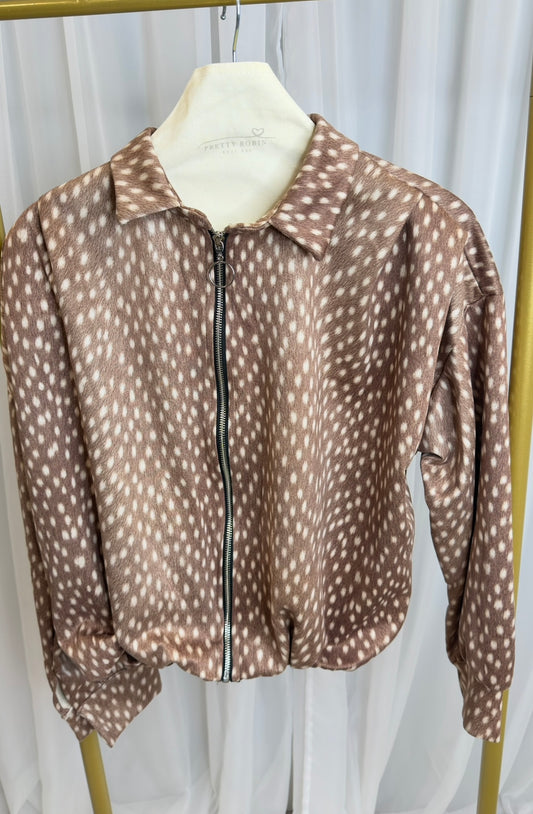 Deer Print Bomber