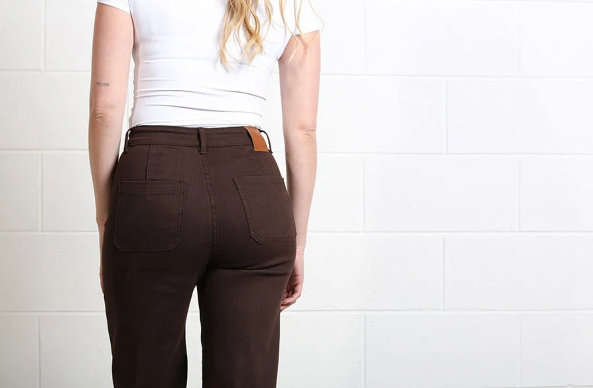 Harriet Pintuck Wide Leg Jean Chocolate