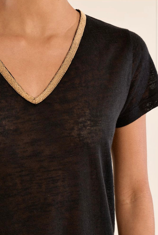 IRIDESCENT V-NECK T-SHIRT