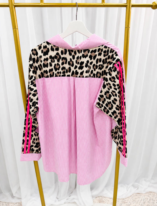 Pink Leopard Print Shirt