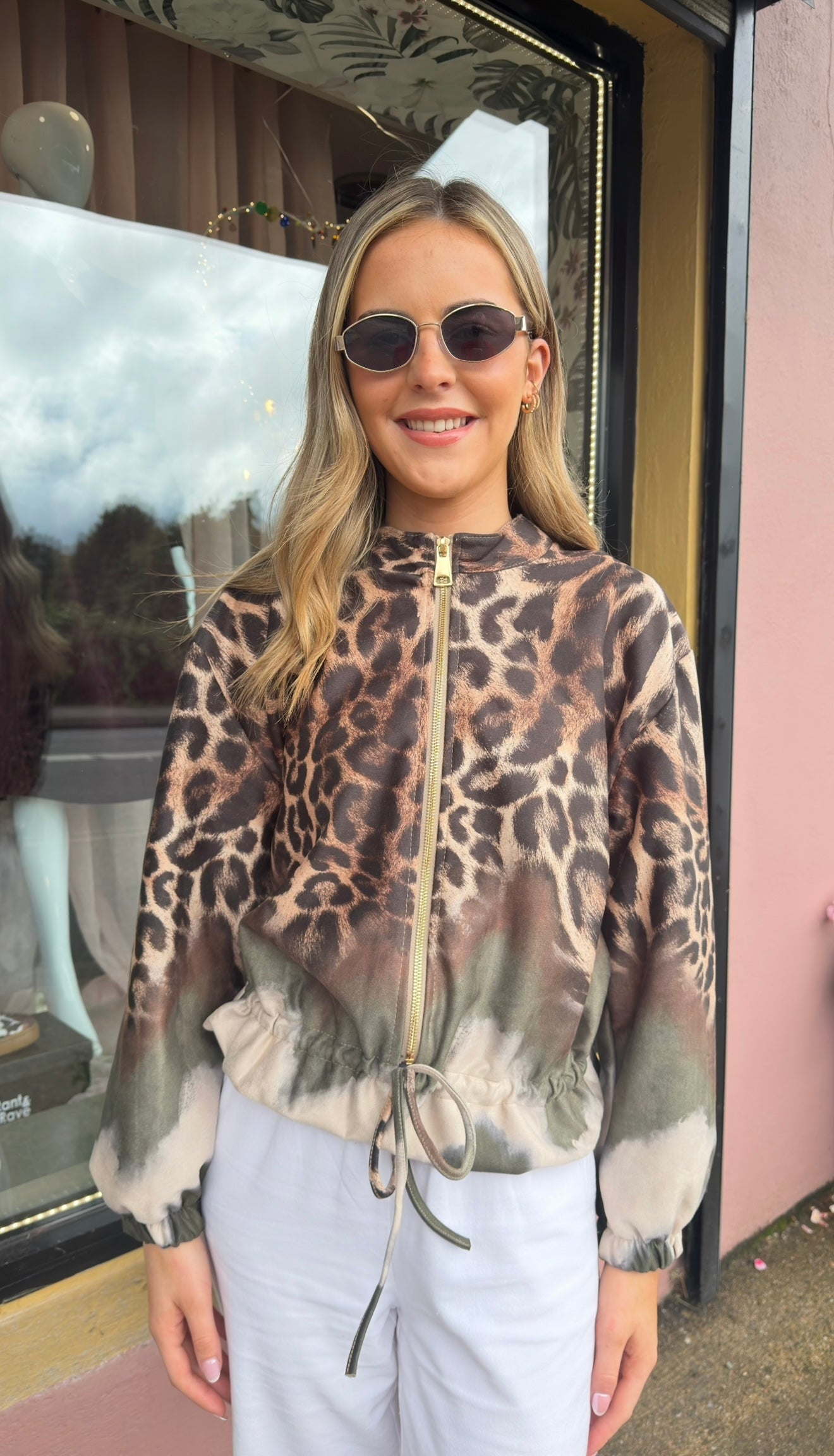 Khaki Leopard Print Jacket