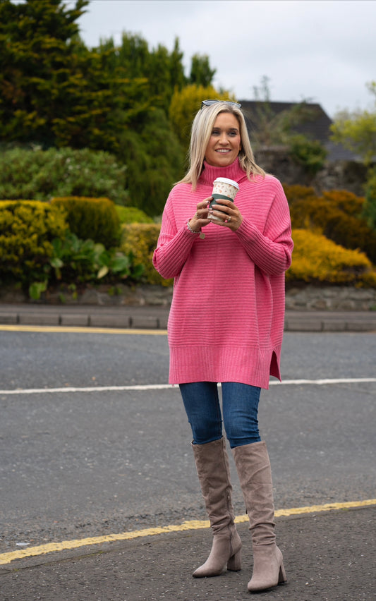 Pink longline Jumper