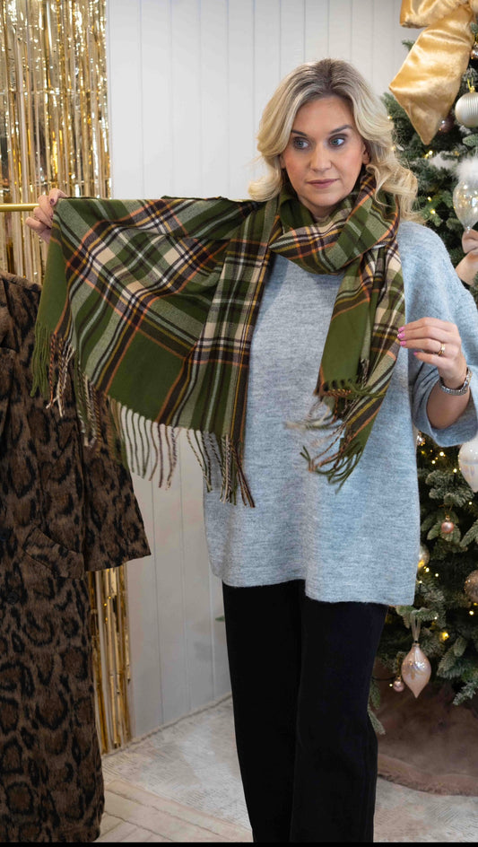 Green tartan Scarf