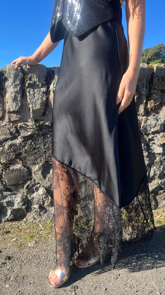 Black Satin skirt