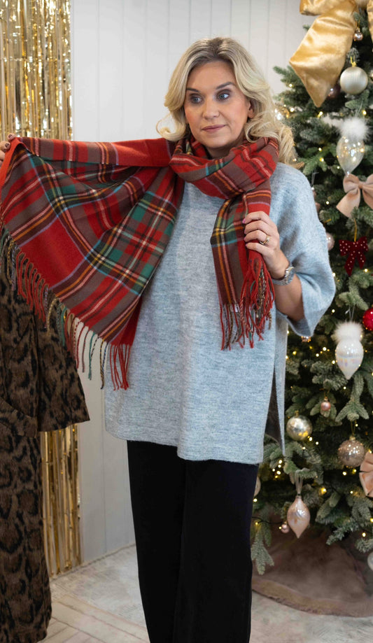 Red tartan Scarf