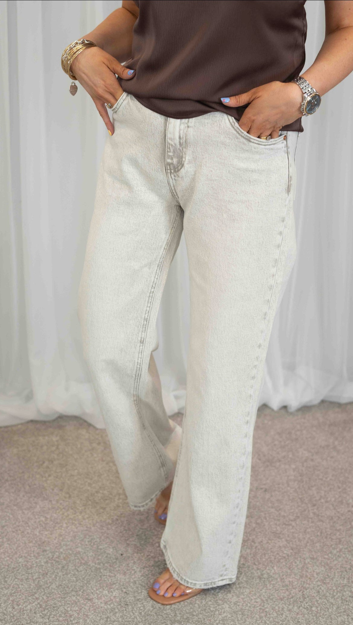 Abby wide leg jeans (marl)