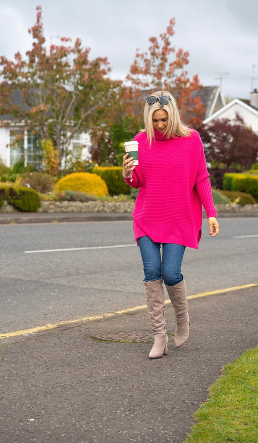 Fuchsia longline Jumper