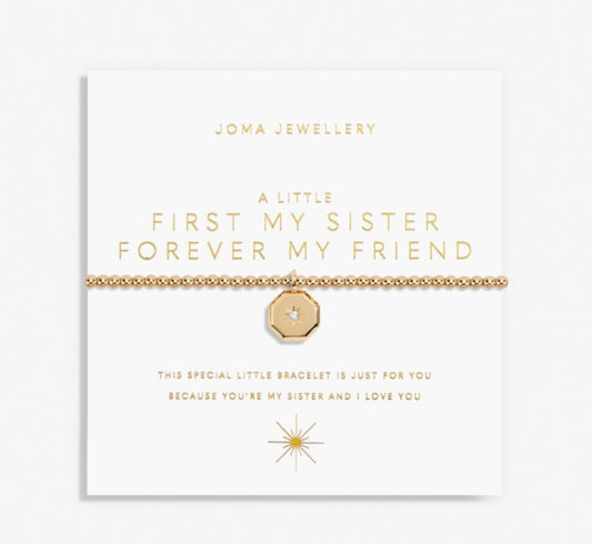 Gold A Little 'First My Sister Forever My Friend' Bracelet