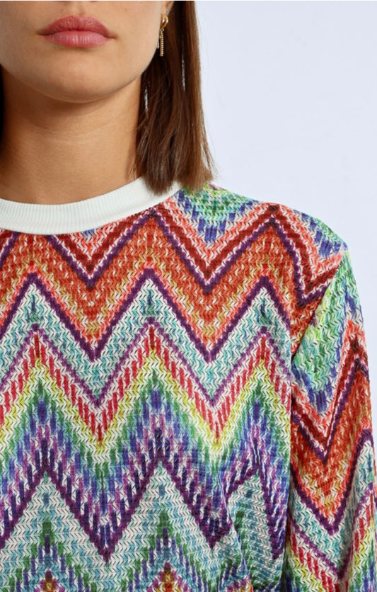 MULTICOLOR KNIT SWEATSHIRT