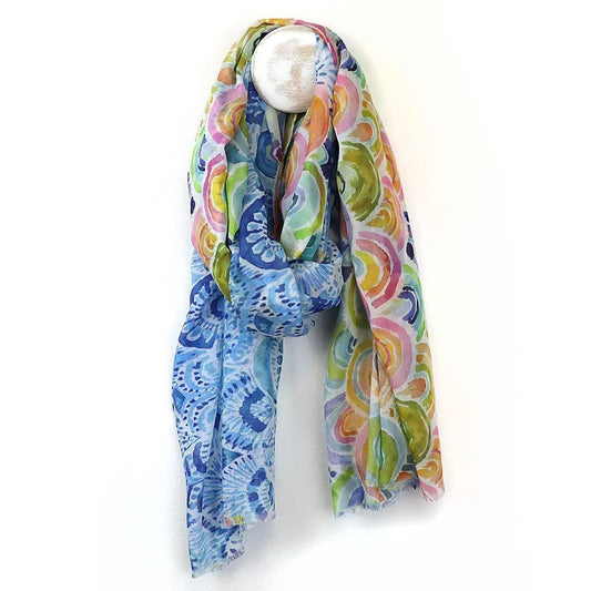 Blue Multi-Coloured Scarf