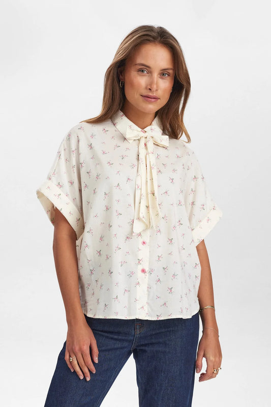 NULULIANA SS BOW SHIRT - Pristine