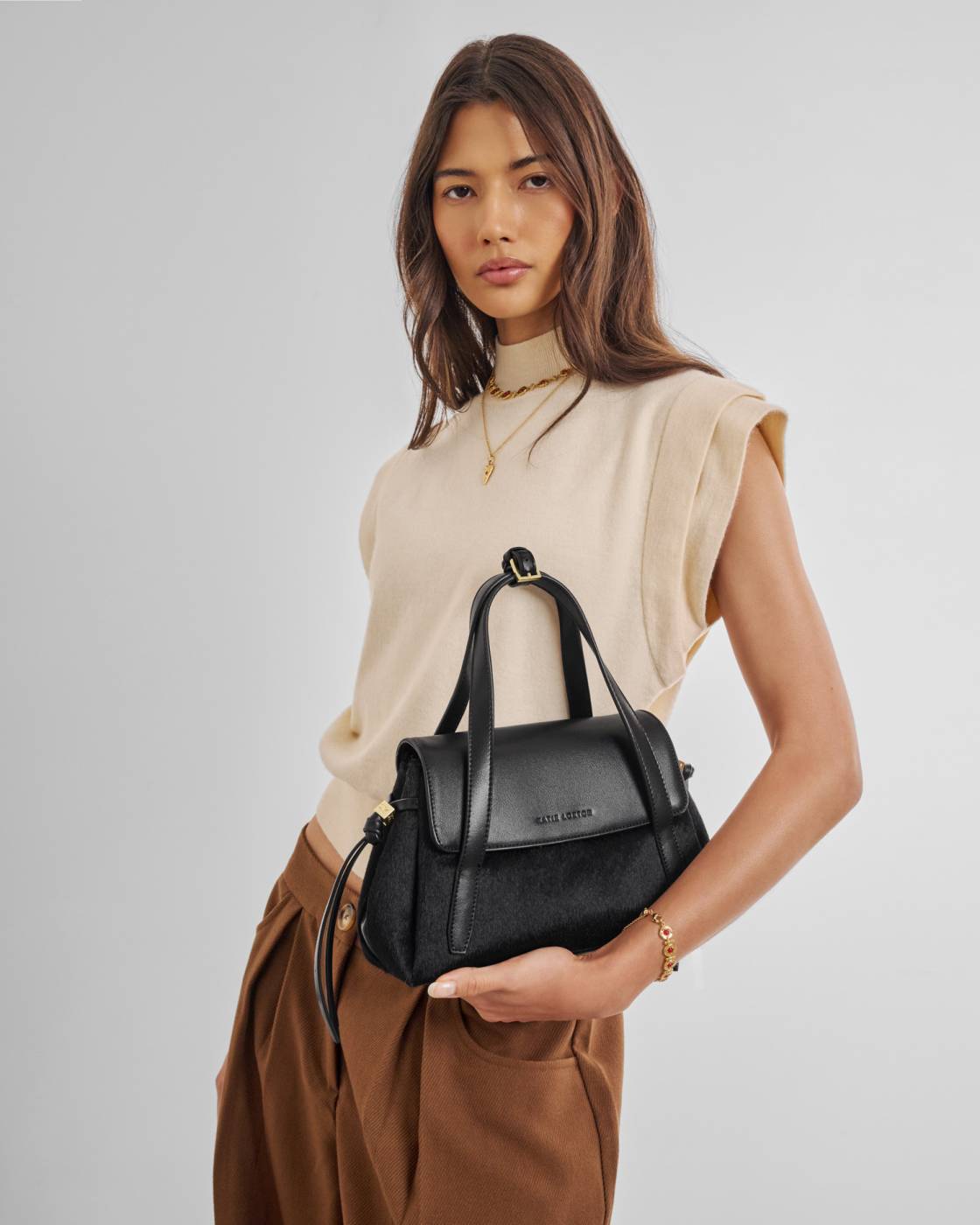 Alyssa Faux Pony Top Handle Bag