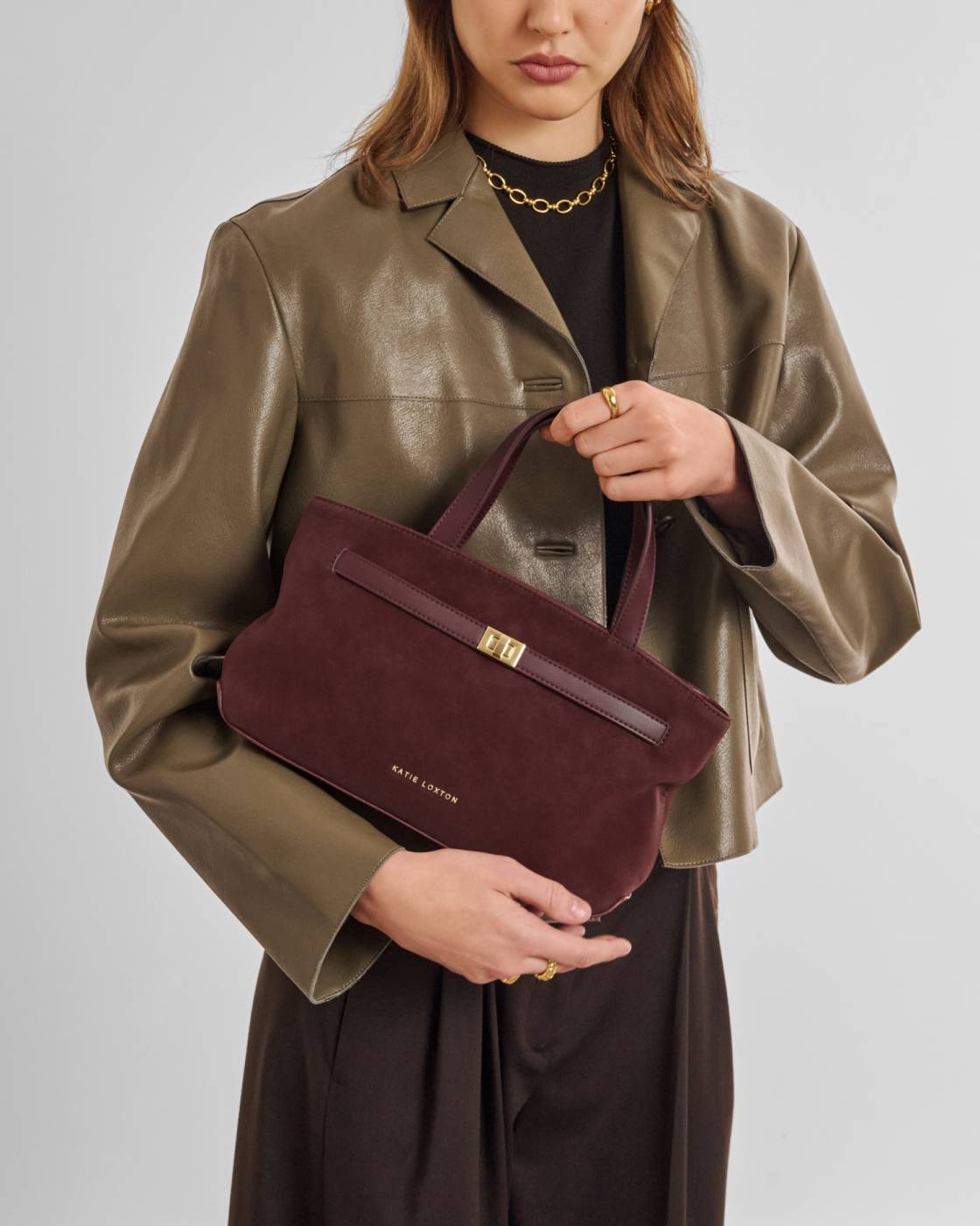 Orin Top Handle Suedette Crossbody Bag
