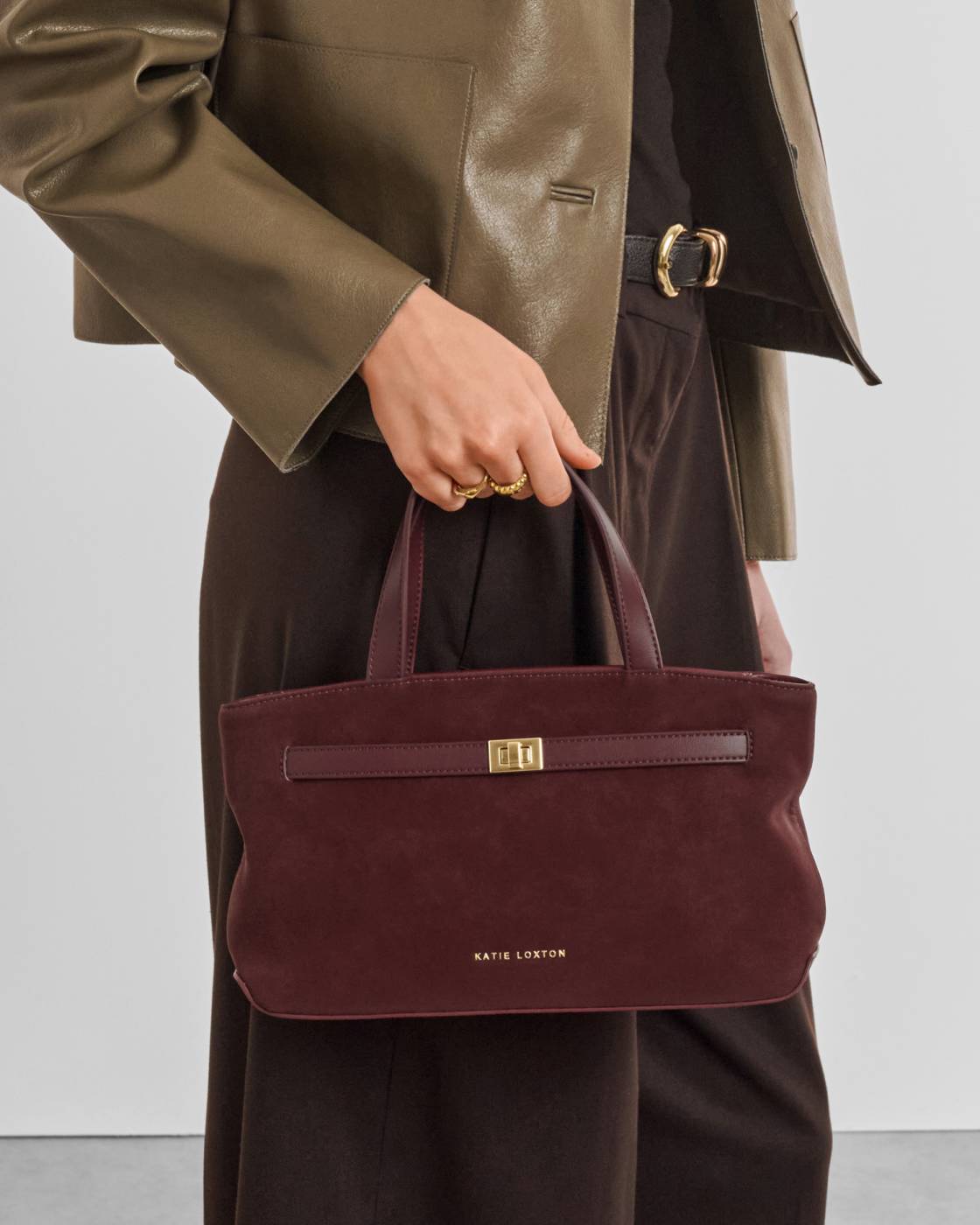 Orin Top Handle Suedette Crossbody Bag