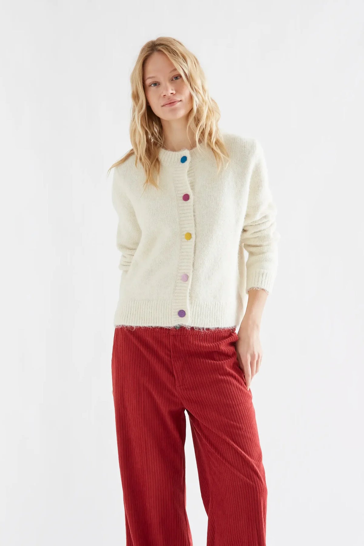 Ecru knit cardigan