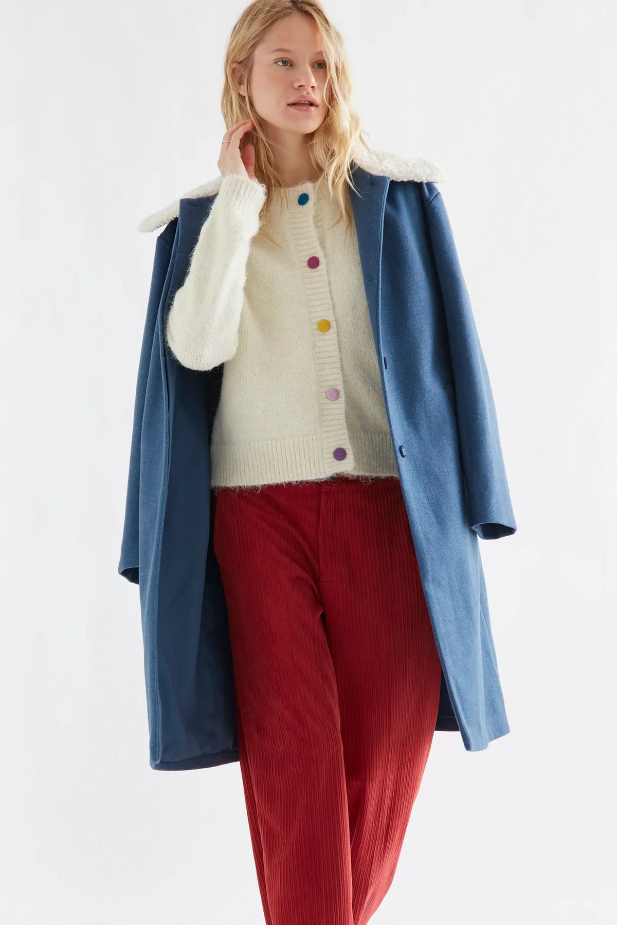 Ecru knit cardigan