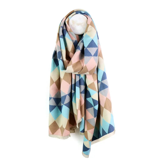 Blue Triangle print scarf